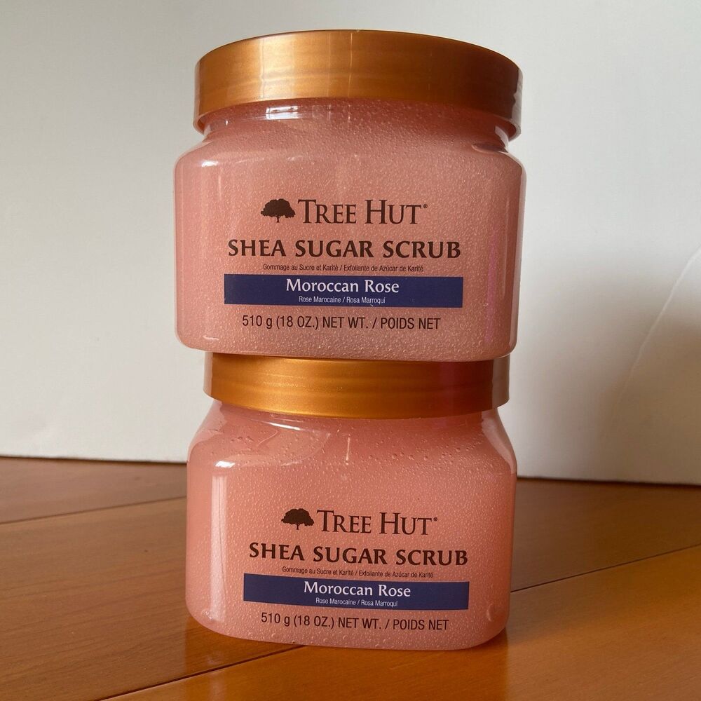 Tree Hut Moroccan Rose Shea Sugar Scrub, 18 oz NEW x2